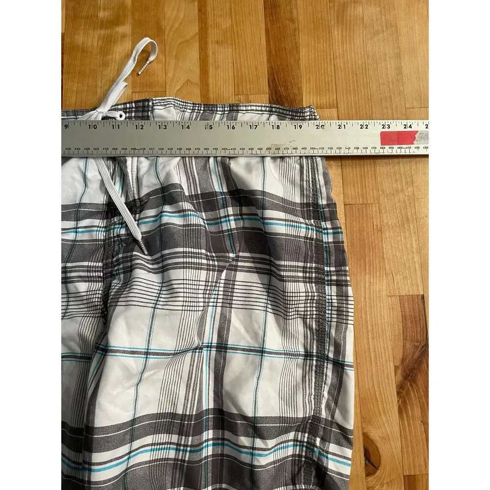 O'Neill Board Shorts drawstring Plaid Mesh lined Swimwear Beach Pool Size 40 EUC